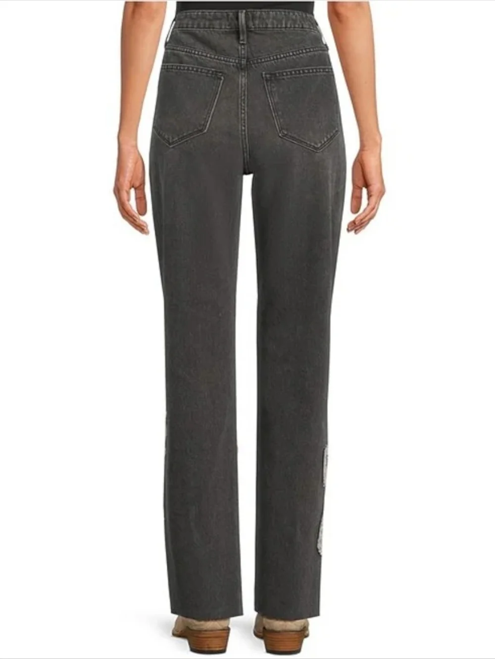 NWT Driftwood Royce Denim Patchwork Bow Straight Leg Jean - Picture 4 of 13